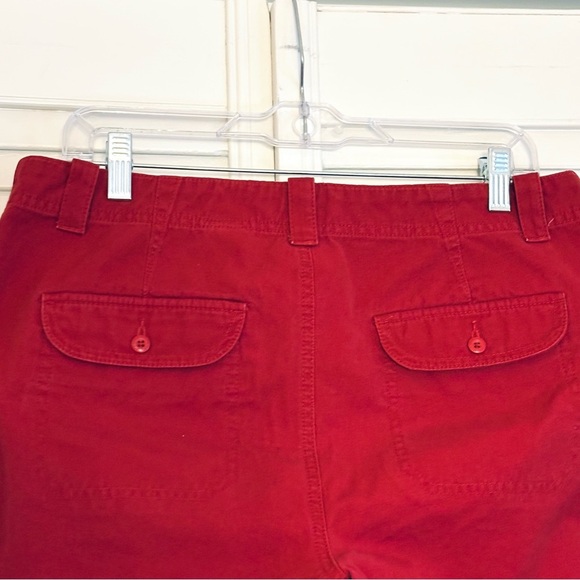 Eddie Bauer Vashon Fit Red Capri Crop Pants Cotton Size 10 - Picture 5 of 7